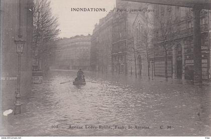 Paris (Inondations de Janvier 1910) - Avenue Ledru Rollin, Faub. St. Antoine