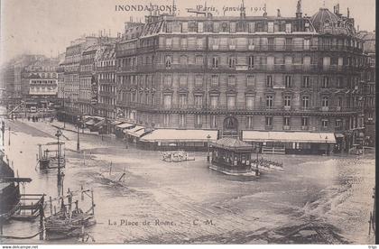 Paris (Inondations de Janvier 1910) - la Place de Rome