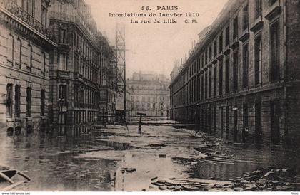 Paris (Inondations de Janvier 1910) - la rue de Lille