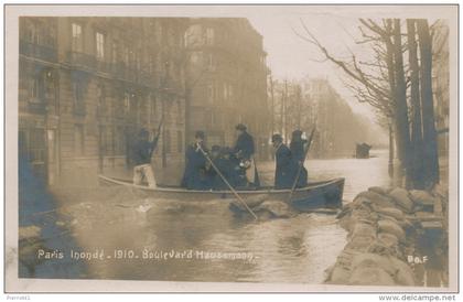 PARIS INONDÉ - 1910 - Boulevard Haussmann