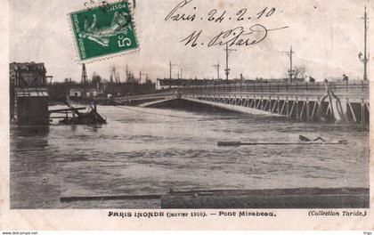 Paris Inondé (Janvier 1910) - Pont Mirabeau