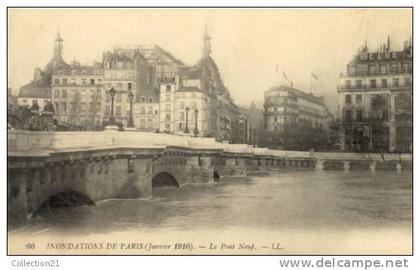 PARIS ... LE PONT NEUF  ... INONDATIONS 1910