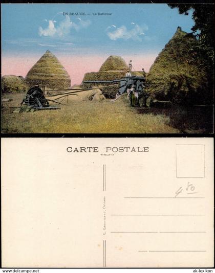 .Frankreich EN BEAUCE La Batteuse, Landwirtschaft Beruf Bauer Landwirt 1910