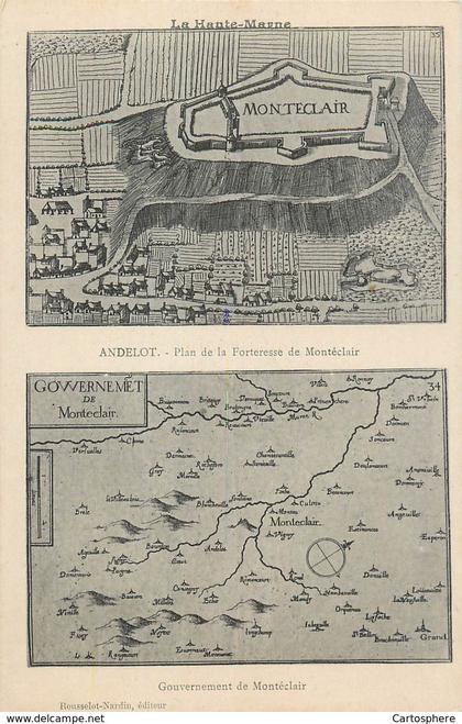 CPA 52 Haute Marne Andelot Blancheville Plan de la Forteresse de Montéclair - Gouvernement - Gravure