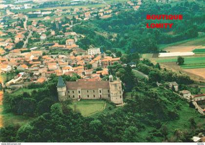 42 andrezieux Boutheon vue aerienne sur le village de Boutheon chateau cachet andrezieux