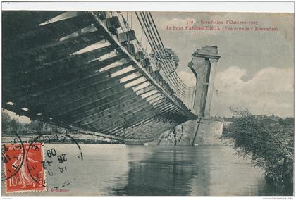 ANDREZIEUX BOUTHEON - Inondation d'octobre 1907 - Le Pont d' ANDREZIEUX