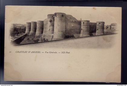 49 - Angers - Château d' Angers - Vue générale - Non voyagé - Dos non divis...