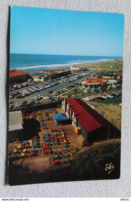 Cpm, chambre d'amour Anglet, vue générale de la plage et la piscine, Pyrénées atlantiques 64