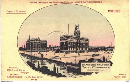 Carte POSTALE  Ancienne de ARMENTIERES - Brasserie Malterie MOTTE - CORDONNIER