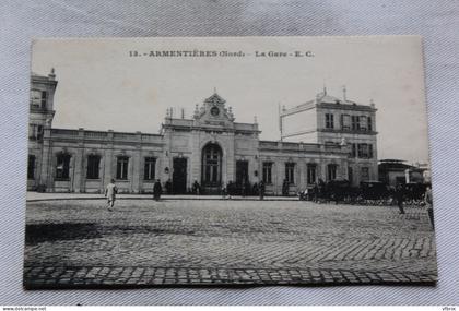 Cpa 1933, Armentières, la gare, Nord 59