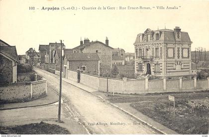 CPA Arpajon Quartier de la Gare Rue Ernest Renan Villa Amalia