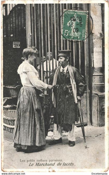 CPA-Carte Postale France Paris Petits métiers Marchand de lacets 1909  VM55988ok