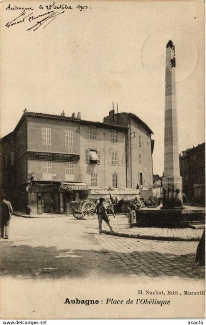 CPA AUBAGNE: Place de l'Obelisque (256391)