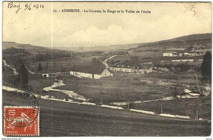 CARTE POSTALE ANCIENNE DE AUBERIVE  -  53   LE CHANOIS   LA FORGE ET LA VALLEE DE L'AUBE