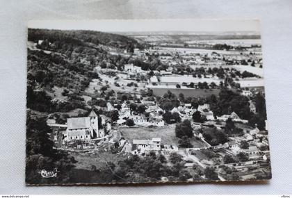 Cpm 1975, Aubevoie, Aubevoye, vue aérienne de l'église saint Georges et panorama sur la Seine, Eure 27