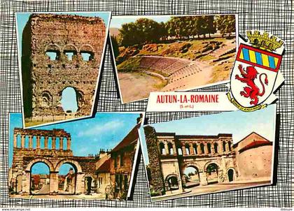 71 - Autun - Autun la Romaine - Multivues - Blasons - Flamme Postale - CPM - Voir Scans Recto-Verso