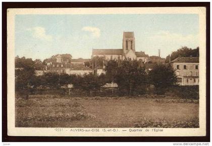 Cpa du 95  Auvers sur  Oise Quartier de l´ Eglise  LI12