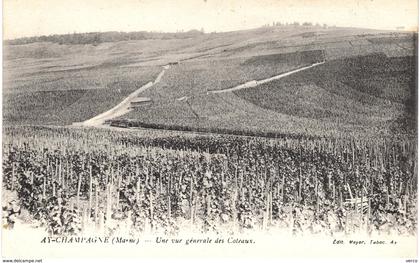 Carte   POSTALE  Ancienne de  AY en CHAMPAGNE - Vue des Coteaux