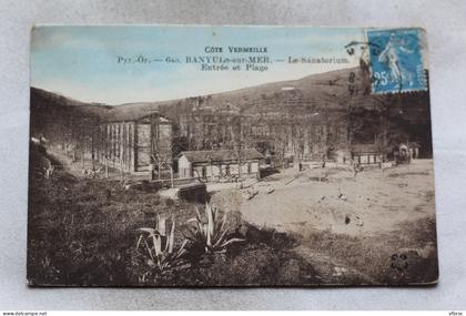 Banyuls sur mer, le sanatorium, entrée et plage, Pyrénées Orientales 66