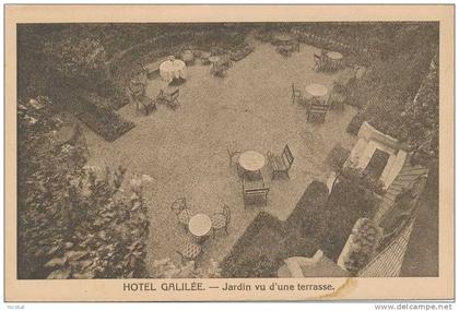 cp , 75 , PARIS , Hôtel Galilée , Jardin vu d'une Terrasse