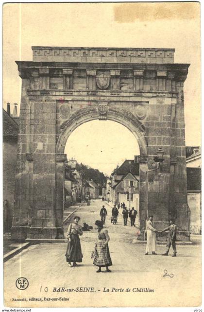 Carte Postale Ancienne de BAR SUR SEINE-La Porte de Chatillon