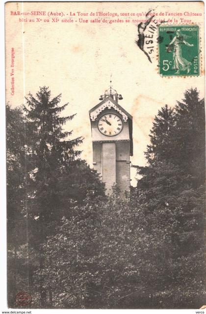 Carte Postale Ancienne de BAR SUR SEINE-La Tour de l'Horloge