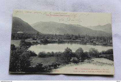 K72, Barbazan, le lac, dans le fond à gauche l'hôtel moderne, Haute Garonne 31