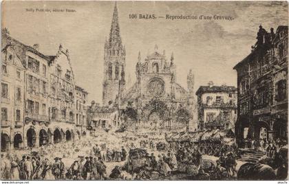 CPA BAZAS-Reproduction d'une Gravure (28155)