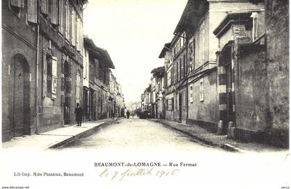 Carte POSTALE ANCIENNE de BEAUMONT de LOMAGNE  - Rue Fermat