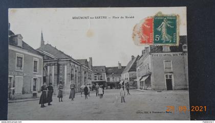 CPA - Beaumont-sur-Sarthe - Place du Marché