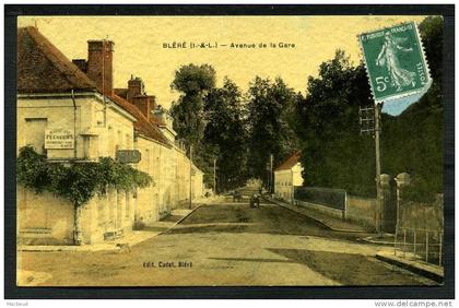 37 - BLERE - Avenue e la Gare avec le Café de la Promenade