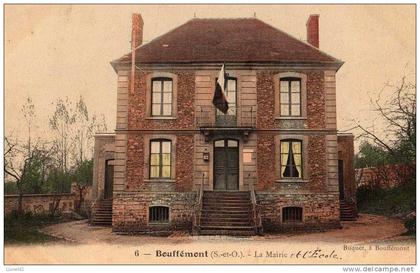 BOUFFEMONT : (95) La Mairie et l´Ecole (en manuscrit)