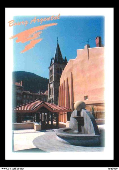 42 - Bourg Argental - La Fontaine - La Halle - L'Église - CPM - Carte Neuve - Voir Scans Recto-Verso