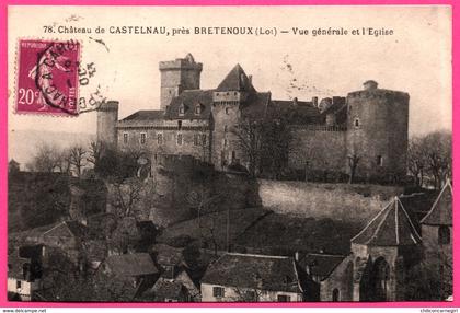 Château de Castelnau - Brétenoux - Vue générale et l'Eglise - 1933