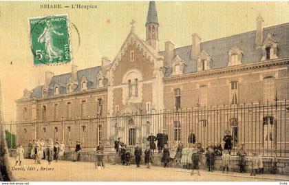 BRIARE L'HOSPICE (CARTE TOILE ET COLORISEE)