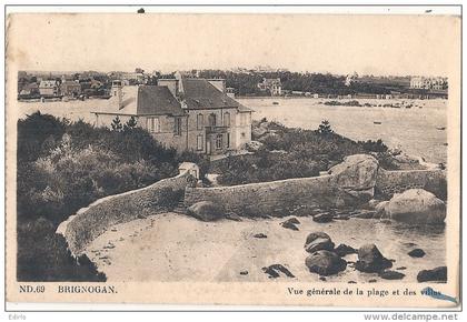 29 BRIGNOGAN-PLAGE Vue générale de la Plage et les Villas - timbrée TB