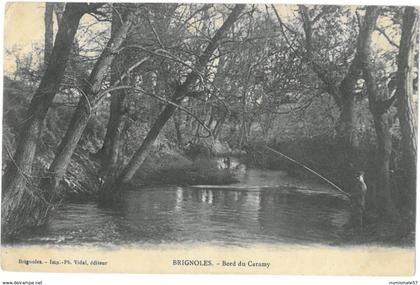 CPA BRIGNOLES - Bord du Caramy - Pêcheur à la ligne - Ed. Vidal , Brignoles