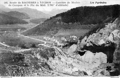 D65 Route de BAGNERES à LUCHON < CARRIERE DE MARBRE DE CAMPAN ET LE PIC DU MIDI