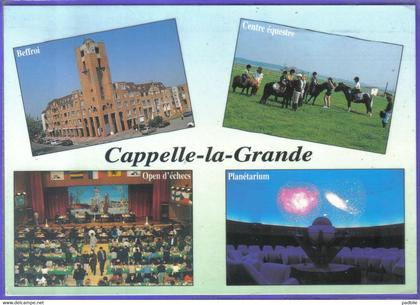 carte postale 59. Capelle-la-Grande   Open d'échecs  centre équestre  planétarium  beffroi  très beau plan