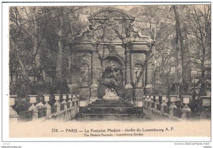 POSTAL  238.-PARIS  -FRANCIA  LA FONTAINE MEDICIS-JARDIN DU LUXEMBOURG ( LA FONTANA DE MEDICIS Y JARDIN DE LUXEMBURGO )