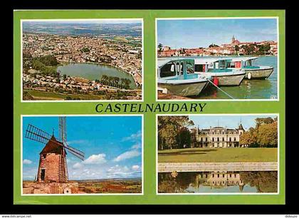 11 - Castelnaudary - Multivues - Moulin à vent - Bateaux - Flamme Postale de Castelnaudary - CPM - Voir Scans Recto-Vers