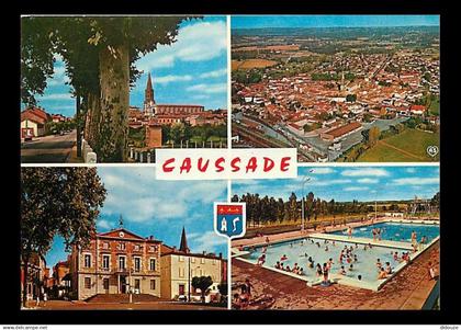 82 - Caussade - Multivues - Piscine - Blasons - CPM - Voir Scans Recto-Verso