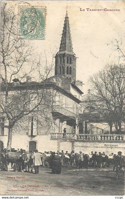 CPA Caussade Le Clocher de l'Eglise