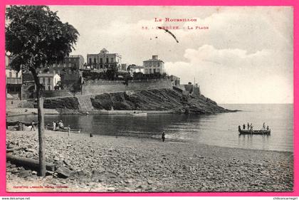 Cerbère - La Plage - Barque - Animée - LABOUCHE FRERES - 1908