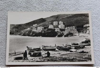 Cpsm, Cerbere, la plage et les villas de la route d'Espagne, Pyrénées orientales 66