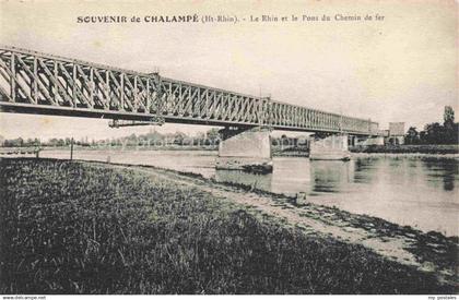 14007899 Chalampe Mulhouse 68 Haut-Rhin Le Rhin et le Pont du Chemin de fer