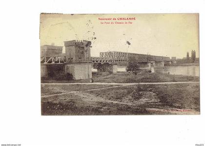 cpa - 68 - Chalampé - SOUVENIR - LE PONT DU CHEMIN DE FER -