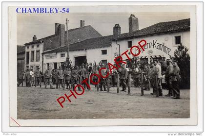 CHAMBLEY BUSSIERES-Concert-Bayern Kantine-Musiciens-Carte Photo allemande-Guerre14-18-1WK-Militaria-Frankreich-France-54