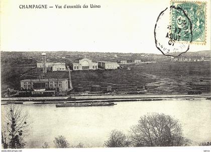 Carte POSTALE Ancienne de  CHAMPAGNE sur SEINE - Vue des usines