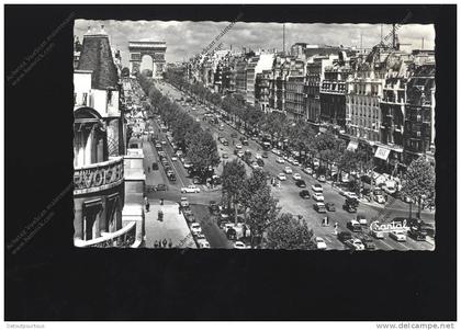 PARIS Avenue des Champs Elysées ( voitures auto citroen 2CV et plein plein d'autres )